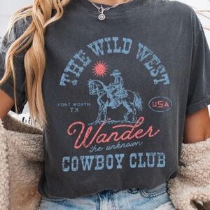 Graphic Tee with Cowboy Print